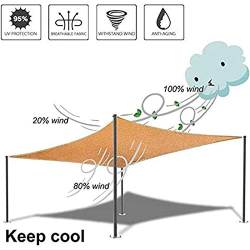 Auvent imperméable beige 2x2 m pour terrasse et pergola protégeant à 98% des UV - 5