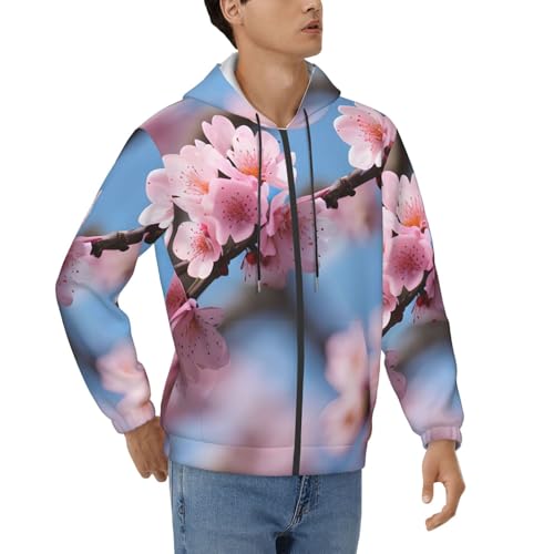 Sweat à capuche fleurs de cerisier homme pour un style décontracté au quotidien