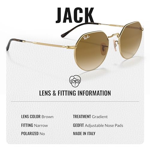 Image of Ray-Ban RB3565 JACK Square-Round Shaped Sunglasses for Men & Women with Official RAYBAN Eyewear Kit
