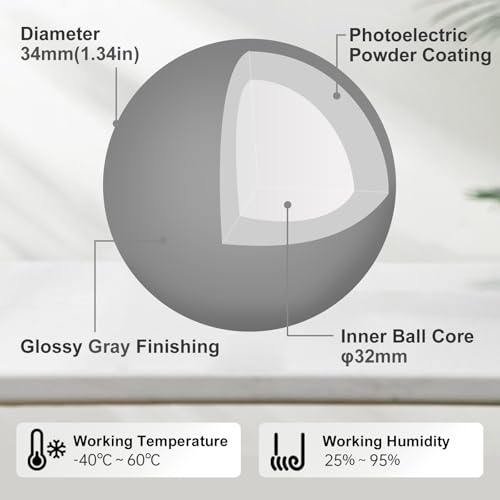 Image of SANWA Small Trackball 34mm /1.34in, Replacement Ball for Logitech M575, M570, MX Ergo, ELECOM, Kensington, Perixx, and Other Compatible Trackball Mice, Glossy Silver