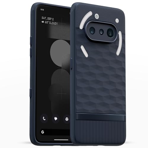 Image of Pikkme Back Cover for Nothing Phone 3a 5G Camera Protection 3D Hexa Cube Design Silicone Protective Bumper Case (Blue)