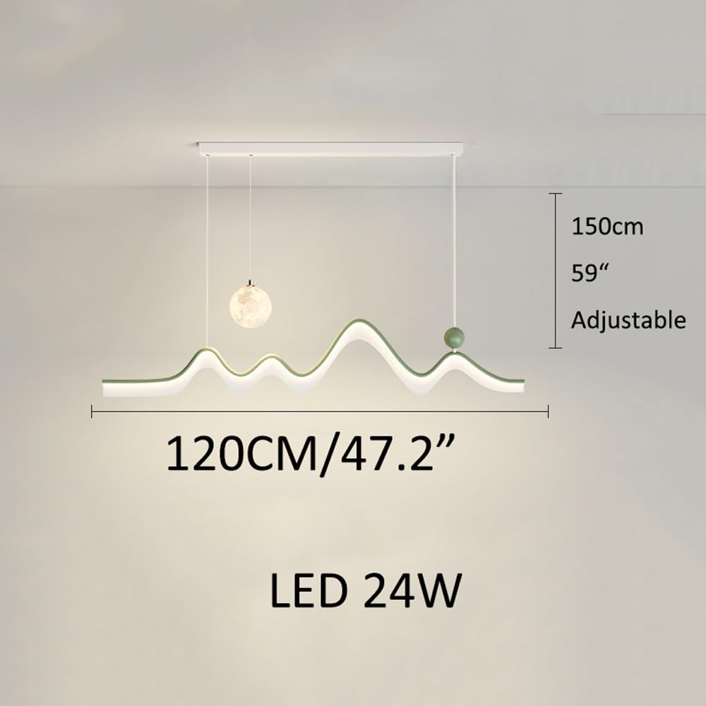 Dekoracja domu nowoczesna lampa LED długi pasek liniowy żyrandol fala światła 3D drukowanie kultu Minimalizm Minimalizm zielony czarny oświetlenie biały sufit do jadalni sypialnia/k/długość