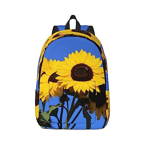 Sac à dos décontracté pour ordinateur portable noir léger motif fleur taille M
