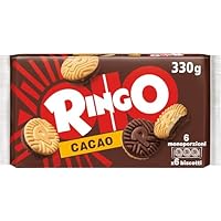 Pavesi Ringo Biscotti Farciti con Crema al Gusto Cacao per Colazione o Gustoso Snack, Senza Olio di Palma, Formato Famiglia – Confezione da 330 g