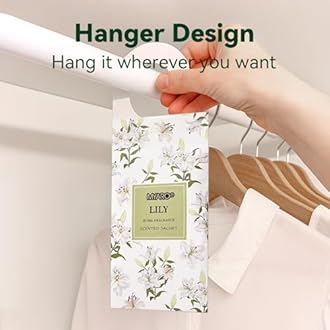 MYARO Large 12 Packs Scented Sachets for Drawer and Closet with Hanger, Long-Lasting Sachets Bags Home Fragrance Sachet 6 Scents Option- Lavender, Rose, Jasmine, Ocean, Vanilla, Lily