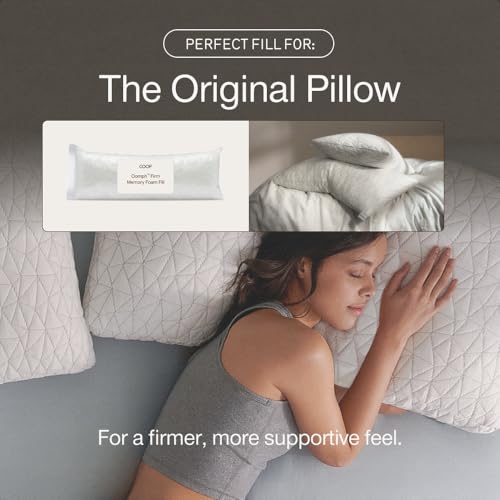 Image of Coop Home Goods Extra Oomph Firm Fill, Cross-Cut Memory Foam, Extra Fill Bag, Refill to Customize Your Premium Adjustable Pillow, GREENGUARD Gold and CertiPUR-US Certified