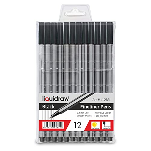 Liquidraw Fine Black Fineliner Pens 0.4mm Set