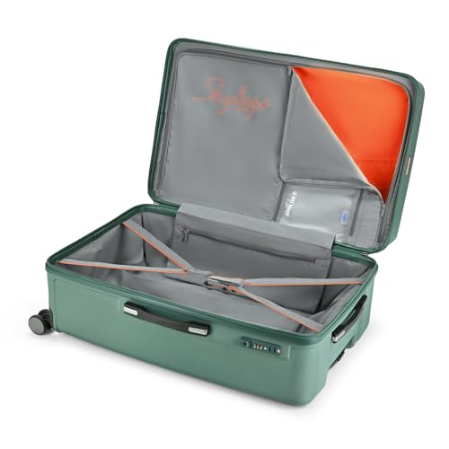 Image of Skybags Plastic Spinner Trunk Check-in Trolley Bag, 78cm | Large Hardsided Luggage with Smooth 8-Wheel & TSA Lock | Suitcase for Travel | 5-Year International Warranty (Green)