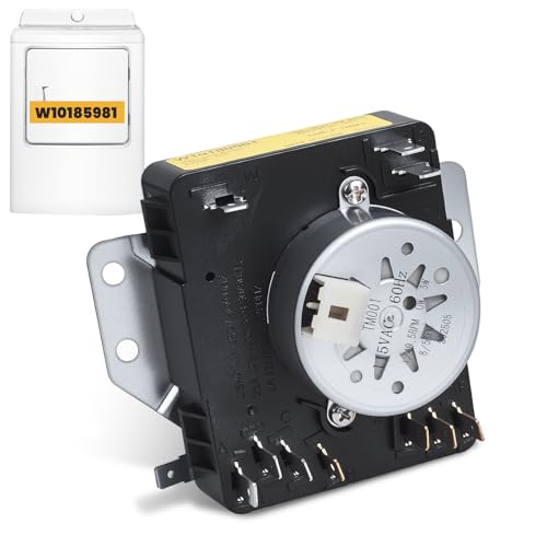 Opiniones de secadoras whirlpool más recomendados. 48 W10185981 Temporizador de secadora para AP6016540 1481704 PS11749830 418-618-20-b5 compatible con piezas de secadora de calidad OEM Whirlpool, 2 años de garantía, fácil...