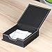 Square Desk Organizer - 4.7x4.7inch Leather Memo Box and Card Holder - Stylish Stand Organizer for Office, Home, and School Desk