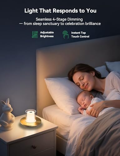 Image of Tubicen Cordless Lamp for Table, Battery Operated Rechargeable Cordless Table Lamp 4-Level Touch Dimmable Electronic LED Flameless Candle Lamp for Home Decor Seasonal Festival Celebration Anniversary