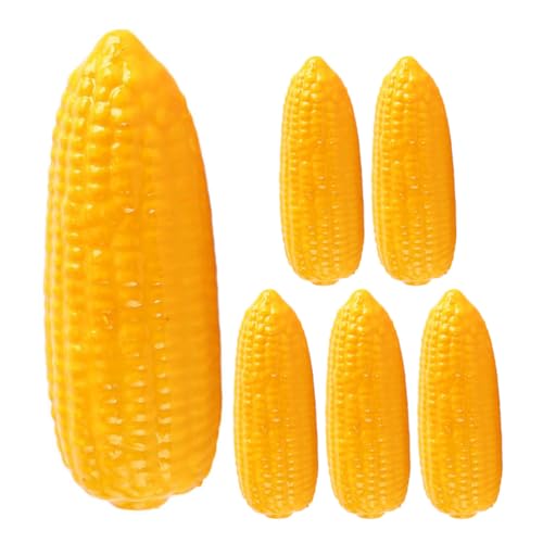 LOGOFUN 6pcs Artificial Corn Fake Foam Corn Prop Simulation Corn Vegetable Models for Home Supermarket Vegetable Shop Photo Prop