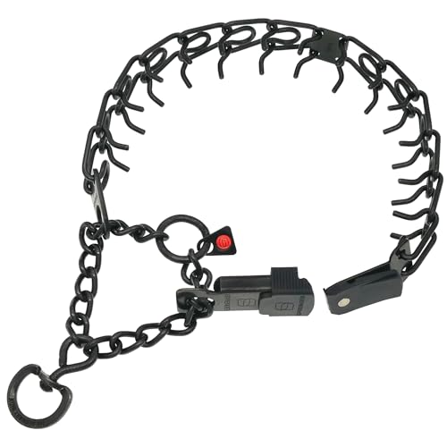 Image of Herm Sprenger Black Stainless Steel Dog Collar with Short Links and Quick Release ClicLock Buckle Made in Germany (20in x 3.0mm (Neck Size up to 16-17in)
