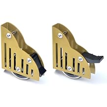 SHYP 2 Pcs Floor Roller with Brake Sliding Barn Library Ladder Hardware Rolling Ladder Accessories Movable Furniture Floor Roller Wheels, Gold