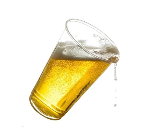 Nicoletti 100 Bicchieri PP 600 ml con tacca 0,5 L bicchiere pinta con bordo antischiuma (plastica 100% riciclabile)