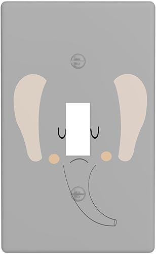 Miniatura 1 de Elefante de dibujos animados decorativo de 1 banda, interruptor de luz de palanca individual, lindo animal Kawaii gris elefante eléctrico placa