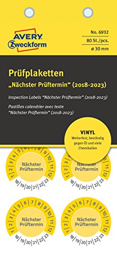 Avery Zweckform 6932 Prüf spilline diametro 30 mm