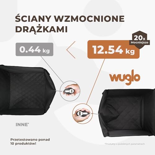 Stabilny Fotelik Samochodowy dla Psa - Solidny Fotelik dla Psa do Samochodu  Samochodowa Torba Transportowa dla Psów - Wzmocnione Ściany i 3 Pasy - Wodoodporne Siedzisko Samochodowe dla Psa (Czarny)