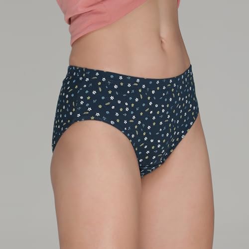 Image of Amul Comfy Women's Cotton Panty | Single Jersey Fabric | Soft Comfort Fit Inner Elastic Brief | No Marks Waistband | Everyday Wear Panty for Women | Color May Vary (Pack of 5)