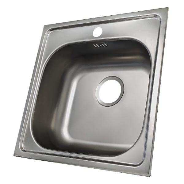 Edelstahlspüle Eckig Campingspüle 50 x 50 cm Edelstahlspüle Einbauspüle Aufbauspüle Spülbecken Spüle Küchenspüle