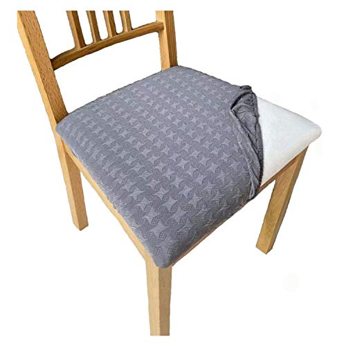 🔥 Hot Deals SoulFeel Houndstooth Chair Covers Stretch Dining Room Chair Slipcovers Sets Removable Chair Furniture Protect Washable Elastic Seat Cover Swallow Gird Covers (Pack of 6, Dark Gray)