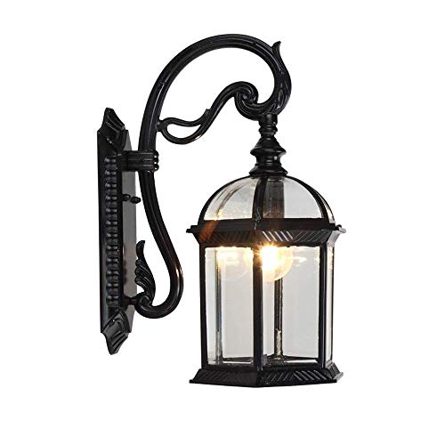 Lanterne rétro noire en verre clair pour illuminer votre jardin