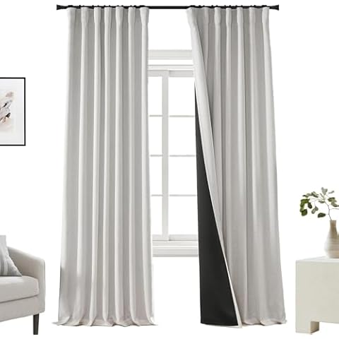PANELSBURG Cream Linen Blackout Curtains Cover