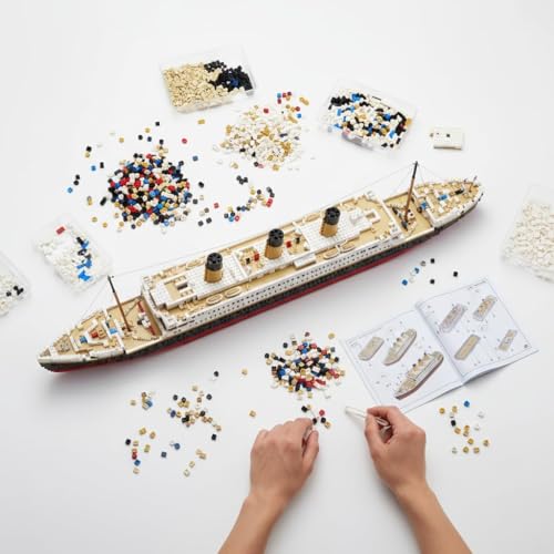 Image of SKY LINE OCEAN Titanic Ship Micro Mini Building Blocks Set (1878 Pieces, Complex only for 14+, Micro Blocks) -DIY Construction Toy, Detailed Ship Replica, STEM Gift | 5 Year Structural Warranty