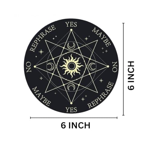 Image of Vastu Sun & Moon Dowsing Board | 6 Inch | with Brass Pendulum (Pendulum Assorted) Acrylic Divination Board