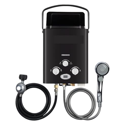 Calentador de agua eléctrico, Calentador De Agua Portátil Sin Tanque De Propano, Calentador De Agua Con Pantalla Digital For Exteriores De Gas Caliente A Pedido De 6L RV For Acampar Para cocina y baño