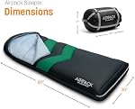 Sac de couchage avec Pad intégré (AirPack Sommeil) - Plaque de couchage gonflable tout-en-un et couverture Zip-Up pour le camping avec pompe à pied intégrée (noir/vert) 210x80cm
