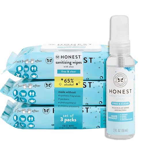 The Honest Company Fragrance Free Sanitizing Alcohol Wipes and Ha...