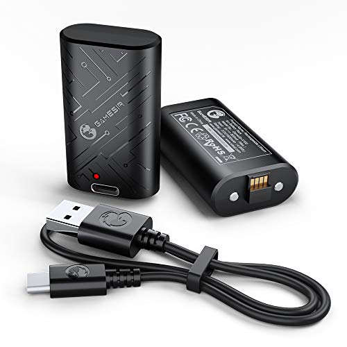 GameSir X100 Controller Battery Pack, 2 pcs 1600mAh Rechargeable Lithium-ion Battery with LED Cost Indicator & Sort C Cable, for Xbox One, Xbox One Elite Controller, Xbox Collection X/S Sport Controller