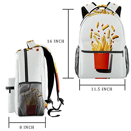 Petit sac à dos frites rouge compact et multipoche - 2
