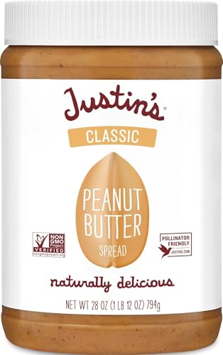Image of Justin's Classic Creamy Peanut Butter Spread - 28 oz Jar | Shelf Stable Sandwich Spread