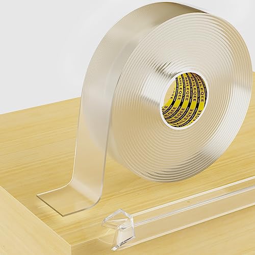 Image of Clear Edge Protector Strip, 0.8in x 16.4FT, Sharp Edge Wrap Cover Tape, Self Adhesive Protective Bumper Guards for Cabinet Door Desk Glass Table Bed Furniture, Kitchen Countertop, Waterproof