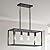 Lanhall Dining Room Light Fixture 4 Light Black Farmhouse Chandelier Modern Kitchen Island Pendant Lighting Rectangular Hanging Lights for Kitchen Dining Room Adjustable Height Metal E26 Base