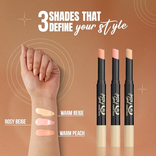 Image of Fashion Colour Precise Correction Concealer Stick | 2-in-1 Double Perfecting with Soft Brush | Full Coverage, Buildable Formula | Smooth & Lightweight | Dark Circle & Blemish Conceal | 2.2g Shade::03