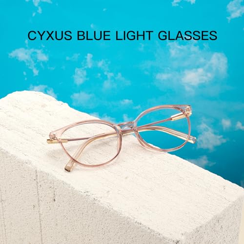Image of Cyxus Round Blue Light Glasses Women Men Retro Circular Computer Glasses Anti Blue Light Blockers Reduce Eye-strain 8185
