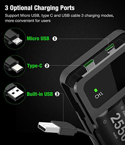 Controller Battery Pack for Xbox One/Xbox Series X|S, Rechargeable Battery Pack for Xbox Series X|S/Xbox One/Xbox One S/Xbox One X/Xbox One Elite Controller, Battery Charger with 3x2550 Battery Pack