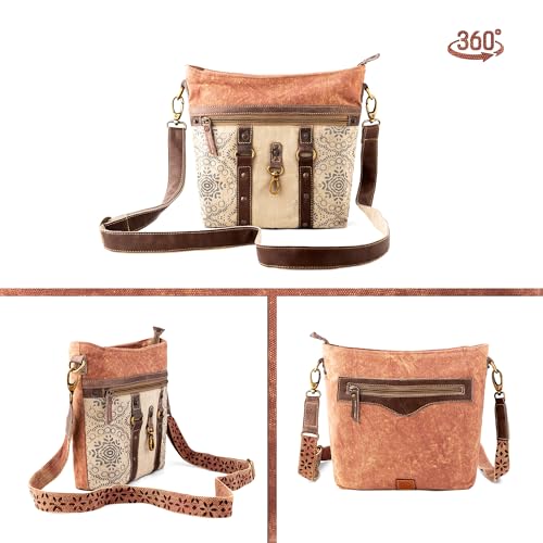 3B Upcycled canvas shoulder bag for women crossbody purses, Leather purse Travel bag, Side Handbag weekend Hobo bag- 2 Straps3