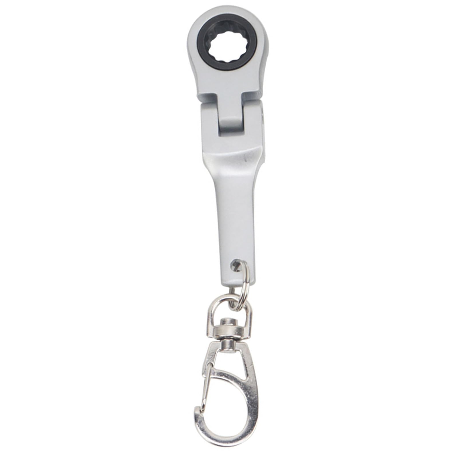 Apglsxy Matte Silver Lightweight Ratcheting Wrench Keychain 180° Flexible Head For Auto Fastening Accessories Flexible