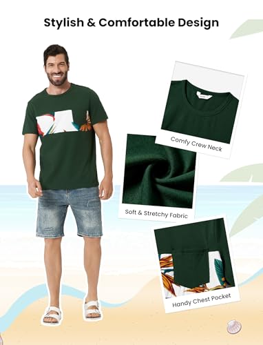 Image of PATPAT Family Matching Outfits Mommy and Me Dresses Hawaiian Tropical Vacation Beach Spaghetti Strap Dress and Shirt