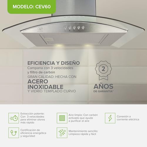 Lista de Campanas de Acero Inoxidable para Cocina los mejores 10. 18 Campanas de Acero Inoxidable para Cocina marca AVERA (3)