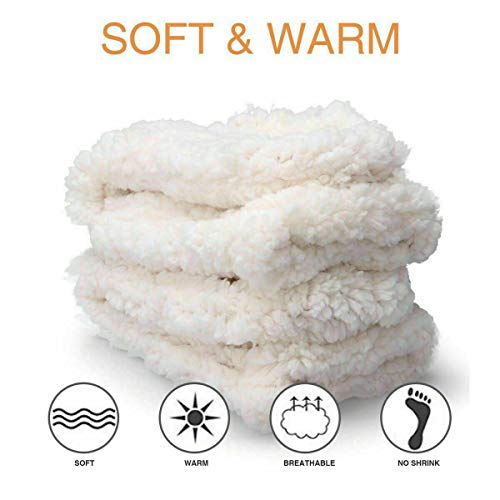 NY GOLDEN FASHION 2 Pairs Men Winter Thermal Fleece Lined Knit Thick Slipper Socks Non Skid Socks2