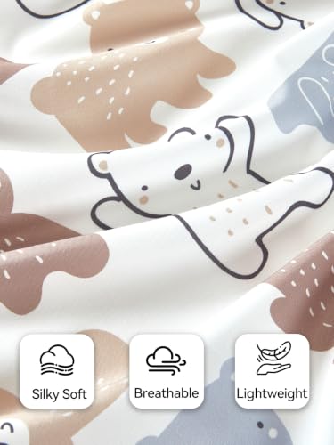 Image of TILLYOU Mini Crib Fitted Sheets - Soft Knit Sheet for Pack N Play, Microfiber Mini Crib Sheets, 38 x 24 Playpen Bedding Sheet for Baby 2 Pack, Machine Washable, Boonie Cubs