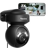 Reolink 5MP Telecamera Wi-Fi Esterno 2,4/5GHz, 355°Pan/50°Tilt, Visione a 360°, 3X Zoom, Auto-Tracking, Rilevamento di Persone e Veicoli, Audio Bidirezionale, Archiviazione su Cloud, E1 Outdoor Nero