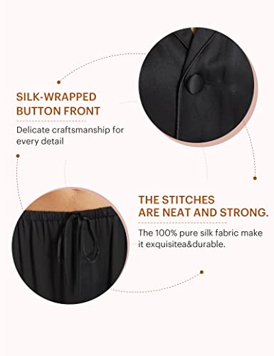 Image of LilySilk 100% Silk Pajamas for Men Soft 19MM Real Mulberry Silk Sleepwear Mens Silk Pajamas Set Lightweight Male Pjs
