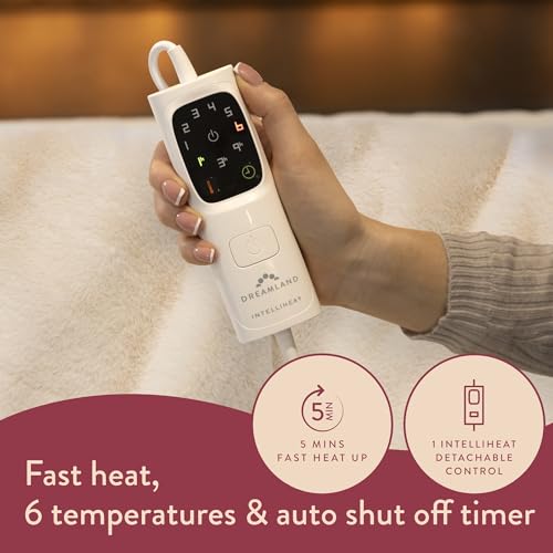 Dreamland Cosy Up Silky Soft Faux Fur Warming Throw/Electric Blanket with 6 Heat Settings (Intelliheat technology, 160 x 120 cm, Machine washable, Detachable control, 1/3/9-hour auto timer) Cream - Image 2