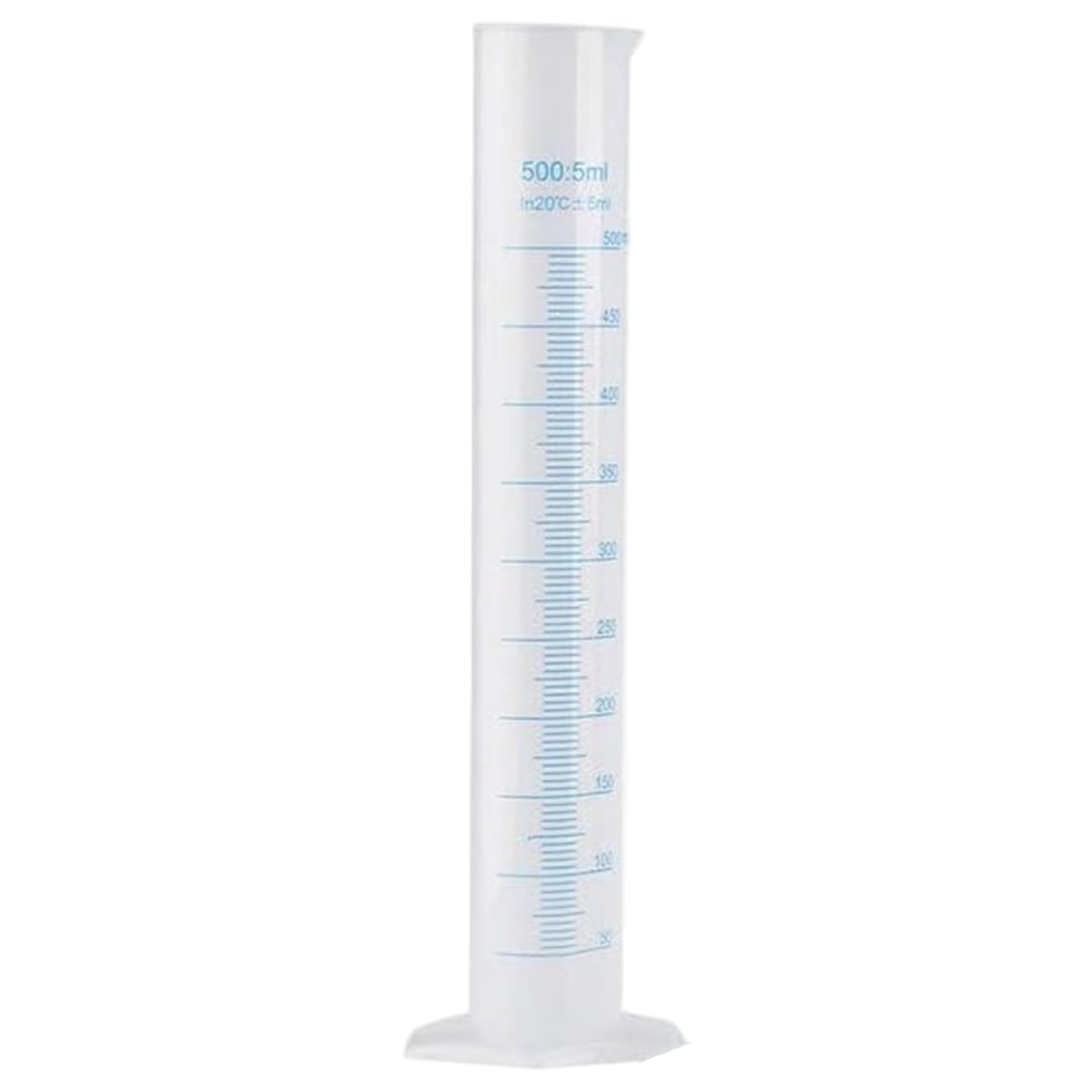 Cylindre gradué en plastique, tube à essai de 500 ml d'hydromètre avec échelle claire, cylindre de mesure portable pour les sciences la maison et l'école, laboratoire, 250 ml gradués